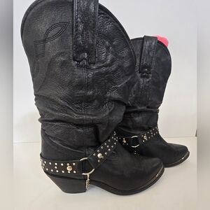 Shyanne Women's Tammye Slouch Harness Fashion Boots - Round Toe